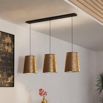 Eglo - Suspension filaire 3xE27/25W/230V doré/rose