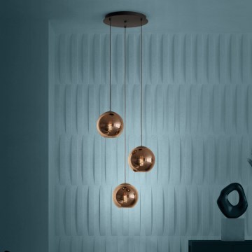 Eglo - Suspension filaire 3xE27/40W/230V cuivre