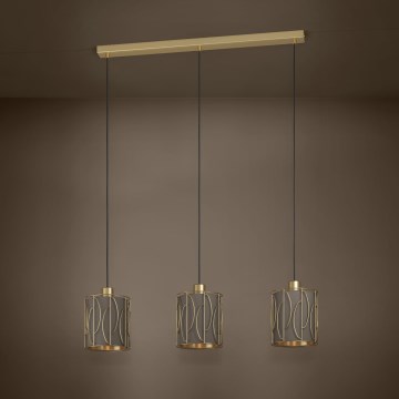 Eglo - Suspension filaire 3xE27/40W/230V doré/marron