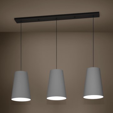 Eglo - Suspension filaire 3xE27/40W/230V gris