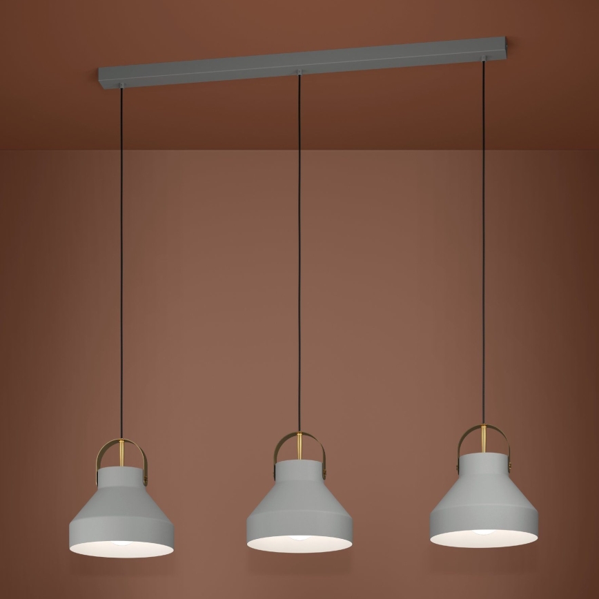 Eglo - Suspension filaire 3xE27/40W/230V gris