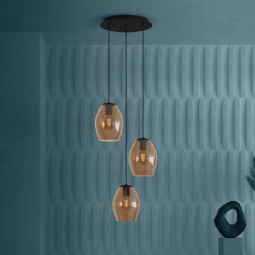Eglo - Suspension filaire 3xE27/40W/230V marron