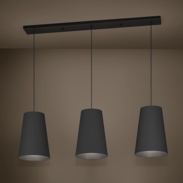 Eglo - Suspension filaire 3xE27/40W/230V noir