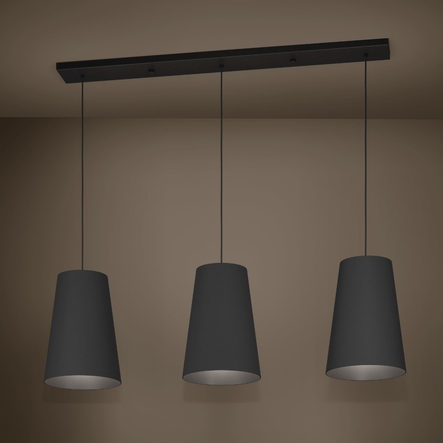 Eglo - Suspension filaire 3xE27/40W/230V noir