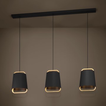Eglo - Suspension filaire 3xE27/40W/230V noir