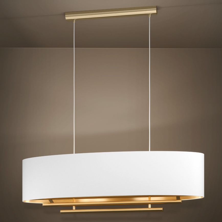 Eglo - Suspension filaire 4xE27/40W/230V blanc/doré