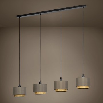 Eglo - Suspension filaire 4xE27/40W/230V marron