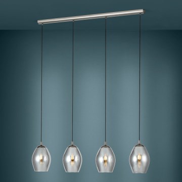 Eglo - Suspension filaire 4xE27/60W/230V fumé