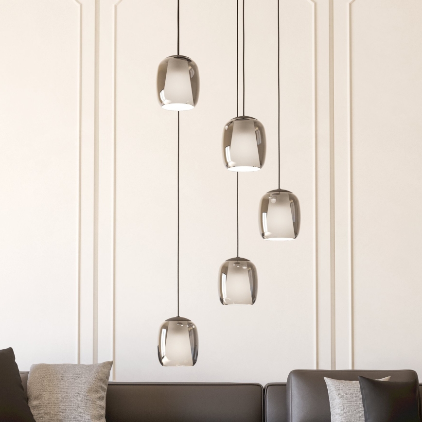 Eglo - Suspension filaire 5xE27/28W/230V gris