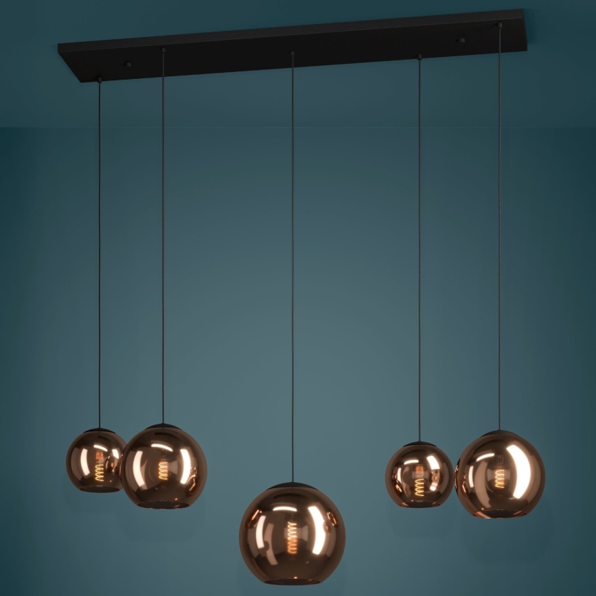 Eglo - Suspension filaire 5xE27/40W/230V cuivre