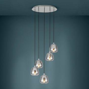 Eglo - Suspension filaire 5xE27/40W/230V fumé