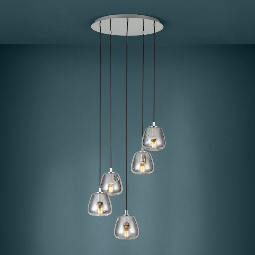 Eglo - Suspension filaire 5xE27/40W/230V fumé