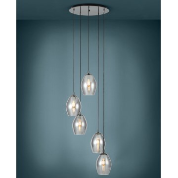 Eglo - Suspension filaire 5xE27/60W/230V fumé