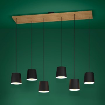 Eglo - Suspension filaire 6xE27/40W/230V noir/marron