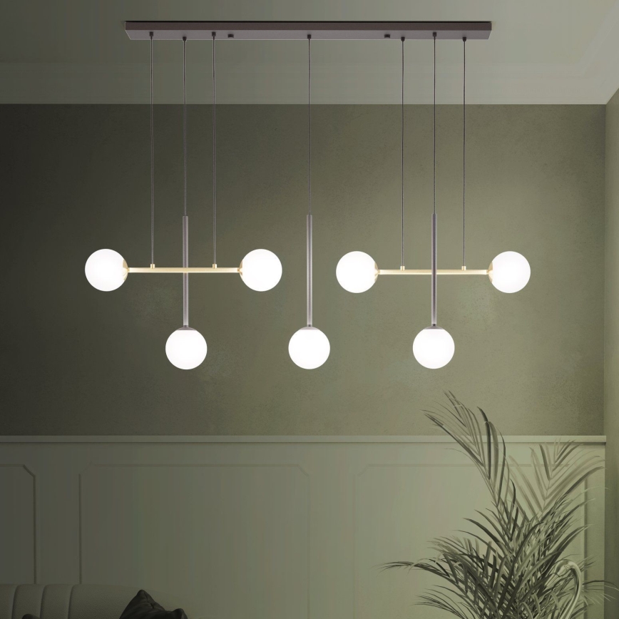 Eglo - Suspension filaire 7xE14/40W/230V doré/noir