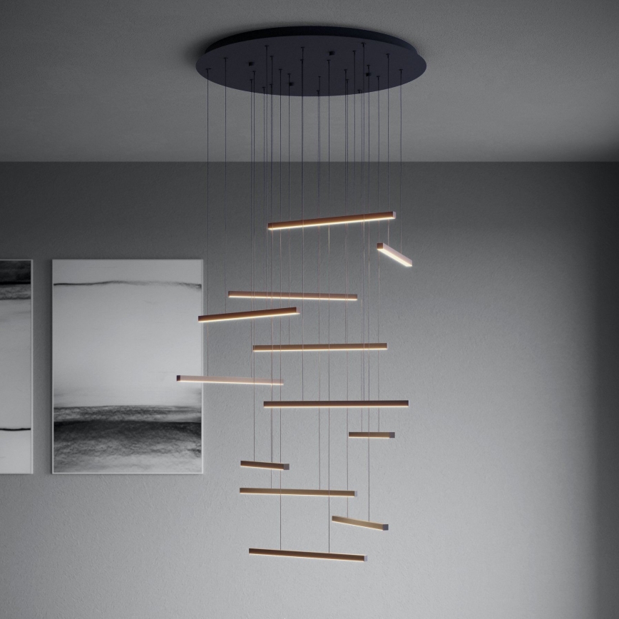 Eglo - Suspension filaire à intensité variable 12xLED/8,4W/230V 3000K noir
