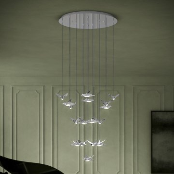 Eglo - Suspension filaire à intensité variable 17xLED/3W/230V 3000K chrome brillant