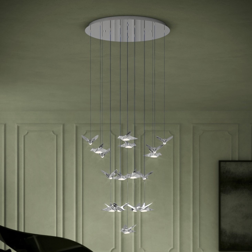 Eglo - Suspension filaire à intensité variable 17xLED/3W/230V 3000K chrome brillant