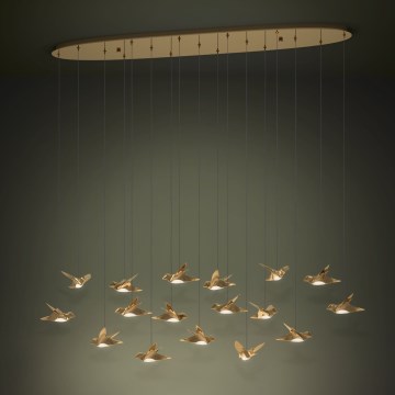 Eglo - Suspension filaire à intensité variable 17xLED/3W/230V 3000K doré