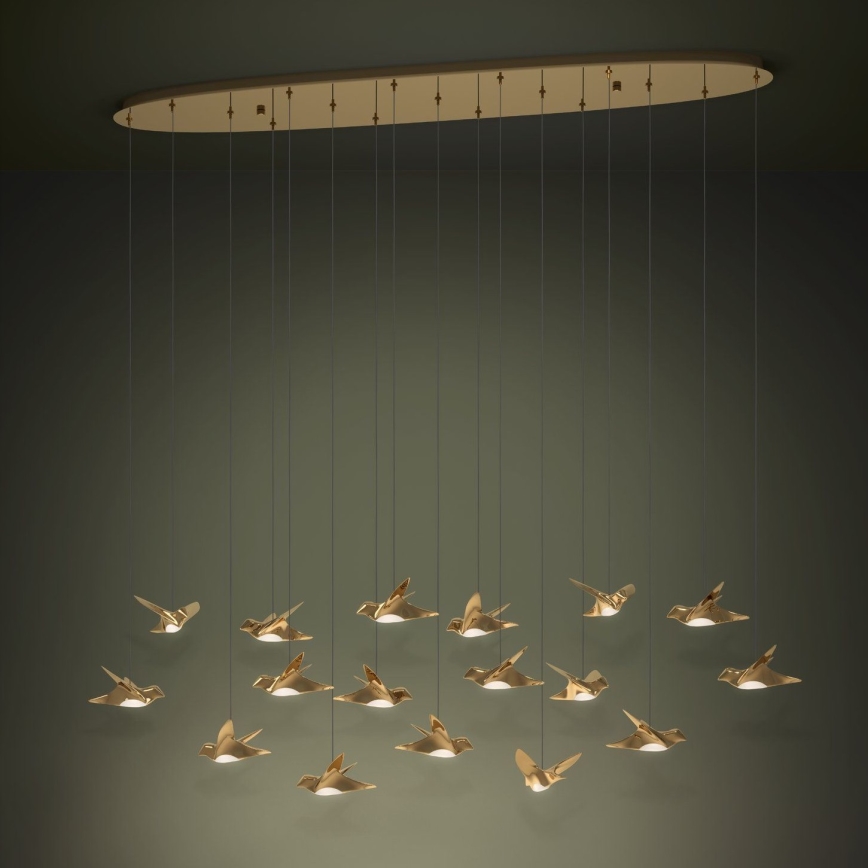 Eglo - Suspension filaire à intensité variable 17xLED/3W/230V 3000K doré