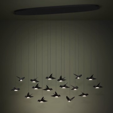 Eglo - Suspension filaire à intensité variable 17xLED/3W/230V 3000K noir