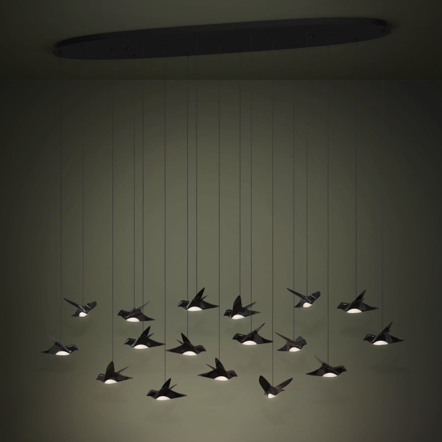 Eglo - Suspension filaire à intensité variable 17xLED/3W/230V 3000K noir