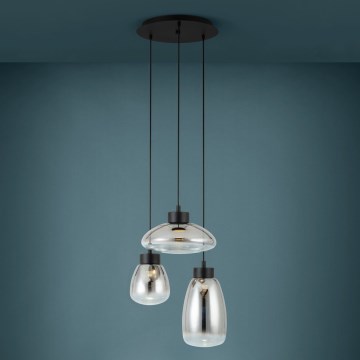Eglo - Suspension filaire à intensité variable 3xLED/5,4W/230V 2700K fumé