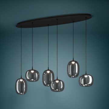 Eglo - Suspension filaire à intensité variable 6xLED/3,7W/230V 2700-6500K fumé + Télécommande