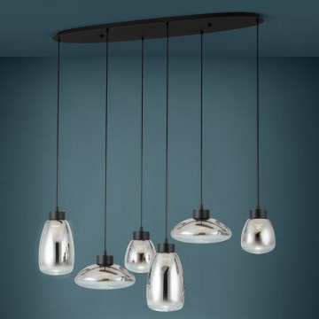 Eglo - Suspension filaire à intensité variable 6xLED/5,4W/230V 2700K fumé
