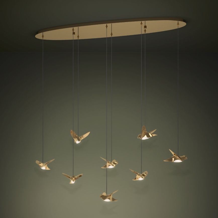 Eglo - Suspension filaire à intensité variable 8xLED/4,2W/230V 3000K doré