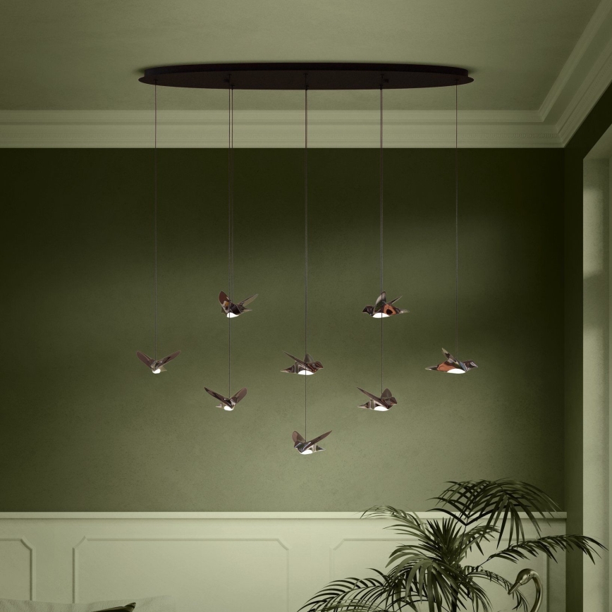 Eglo - Suspension filaire à intensité variable 8xLED/4,2W/230V 3000K noir