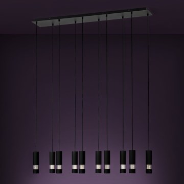 Eglo - Suspension filaire LED 10xGU10/4,6W/230V noir