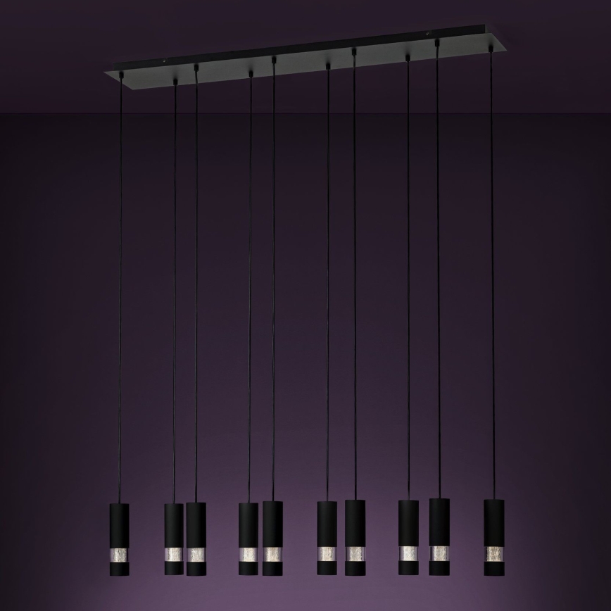 Eglo - Suspension filaire LED 10xGU10/4,6W/230V noir