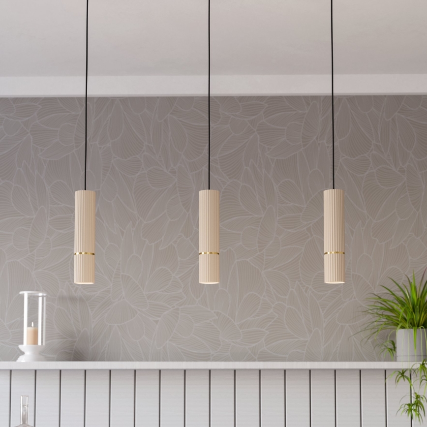 Eglo - Suspension filaire LED 3xGU10/5W/230V 3000K beige