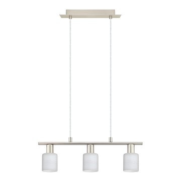 Eglo - Suspension filaire LED MY CHOICE 3xE14/4W/230V chrome mat/blanc