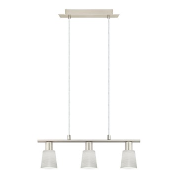 Eglo - Suspension filaire LED MY CHOICE 3xE14/4W/230V chrome mat/crème