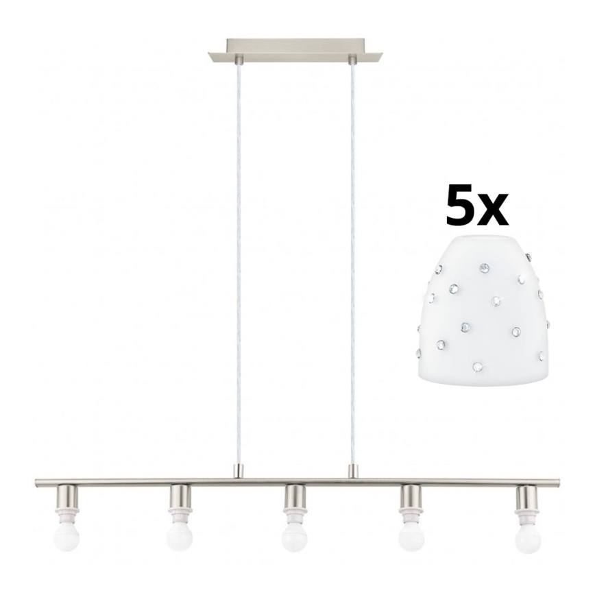 Eglo - Suspension filaire LED MY CHOICE 5xE14/4W/230V chrome mat/blanc