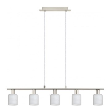 Eglo - Suspension filaire LED MY CHOICE 5xE14/4W/230V chrome mat/blanc