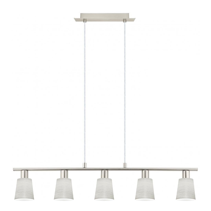 Eglo - Suspension filaire LED MY CHOICE 5xE14/4W/230V chrome mat/crème