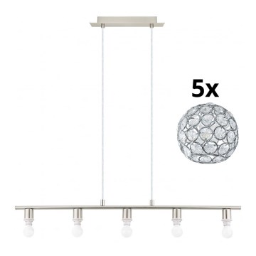 Eglo - Suspension filaire LED MY CHOICE 5xE14/4W/230V chrome mat