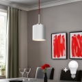 Eglo - Suspension filaire LED TUNJA 1xE27/60W/230V blanc