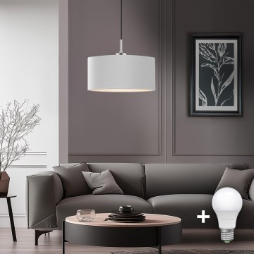 Eglo - Suspension filaire LED TUNJA 1xE27/60W/230V blanc