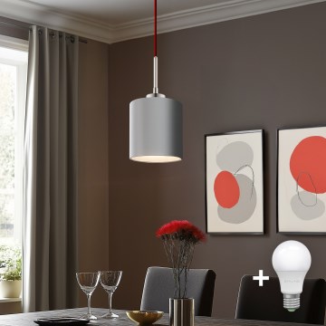Eglo - Suspension filaire LED TUNJA 1xE27/60W/230V gris