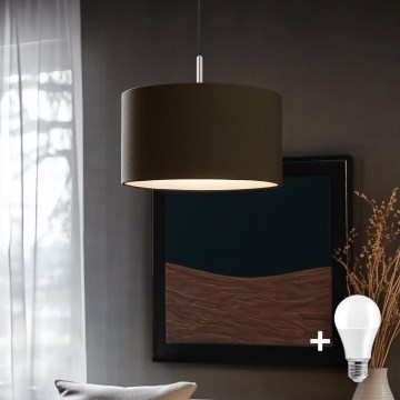 Eglo - Suspension filaire LED TUNJA 1xE27/60W/230V marron