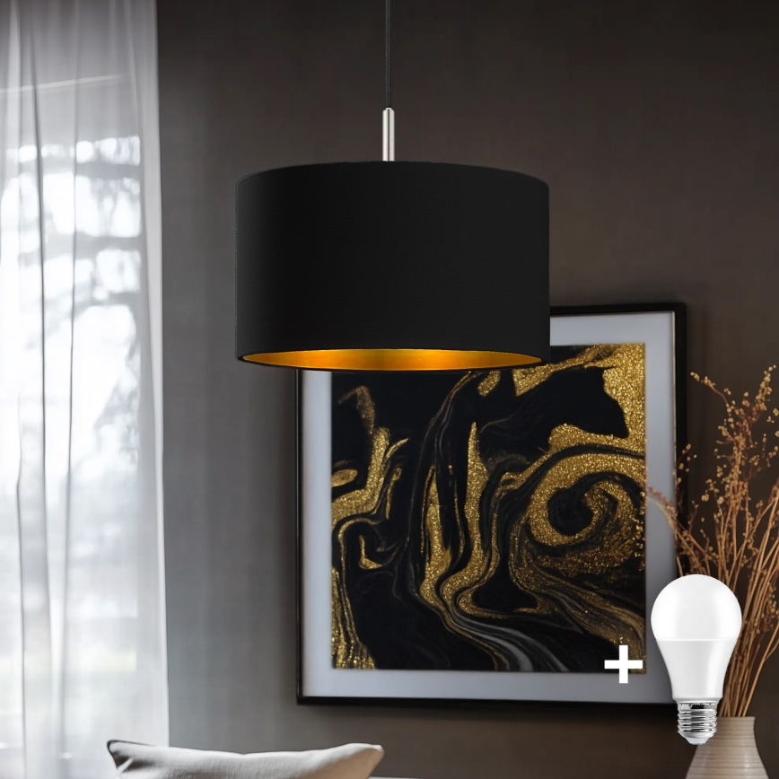 Eglo - Suspension filaire LED TUNJA 1xE27/60W/230V noir