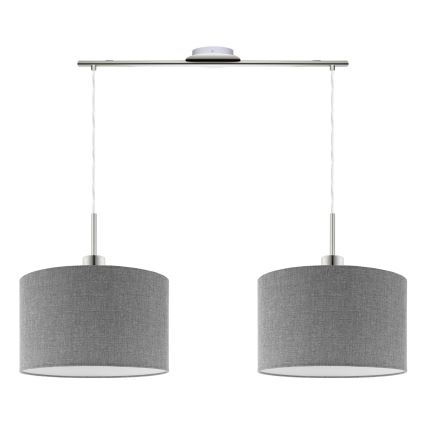 Eglo - Suspension filaire LED TUNJA 2xE27/60W/230V gris