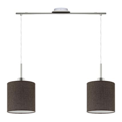 Eglo - Suspension filaire LED TUNJA 2xE27/60W/230V marron