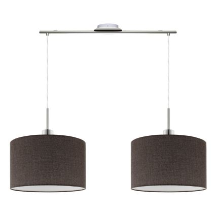 Eglo - Suspension filaire LED TUNJA 2xE27/60W/230V marron