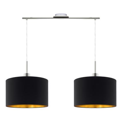 Eglo - Suspension filaire LED TUNJA 2xE27/60W/230V noir