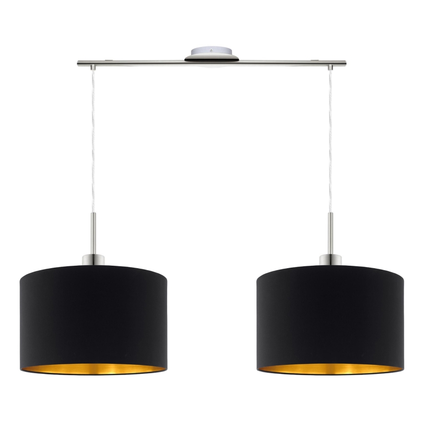 Eglo - Suspension filaire LED TUNJA 2xE27/60W/230V noir